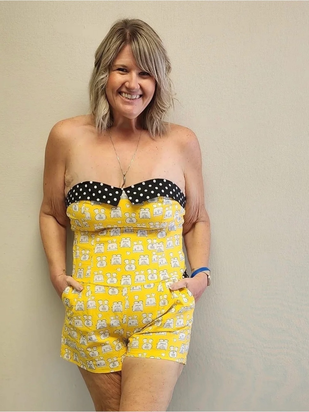 Retrolicious Yellow Toast Strapless Romper - Size XL